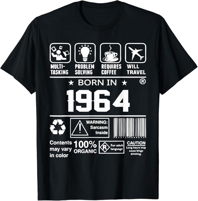 Organisches Geburtstagsgeschenk 1964 geboren 1964 TShirt Amazon.de Fashion